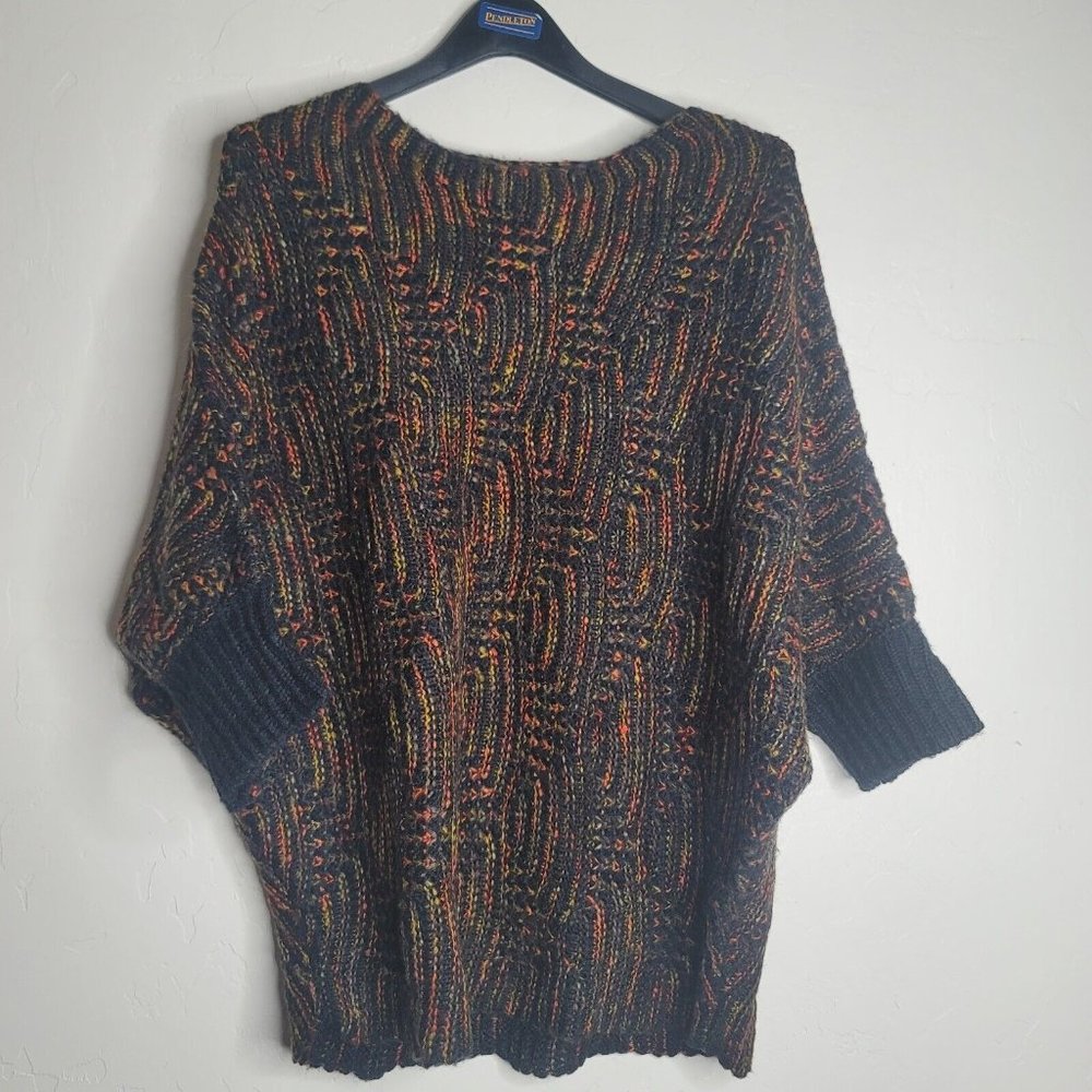 Diva D Women’s Knit Sweater Earth Tone Multicolor Sz 2XL 3/4 Sleeve